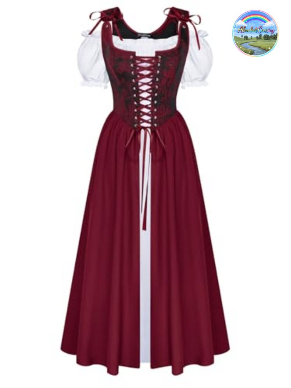 Renaissance Costume Women Medieval Corset Dress Two-Piece